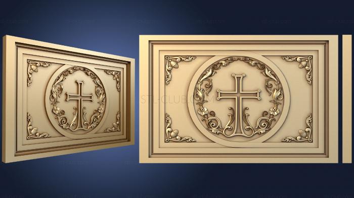 3D model Panel on the throne with a cross and decors (STL)